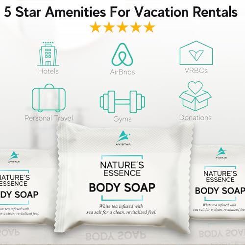 Bar Soap Bulk Individually Wrapped ? 120 Pack 0.5 oz Mini Hotel Soap Bars Bulk ? Travel Size Essential Toiletries for Hosts and Guests, Hotel, Hospitality, Shelters & Bathroom Amenities