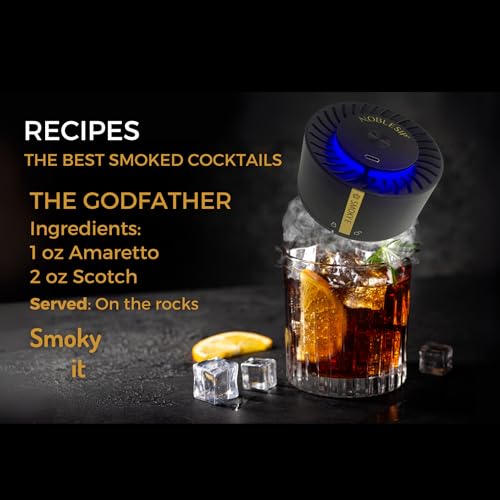NOBLESIP Electric Cocktail Smoker Kit for Whiskey & Spirits - Automatic Smoke Infuser with 6 Flavors, Home Bar Gift
