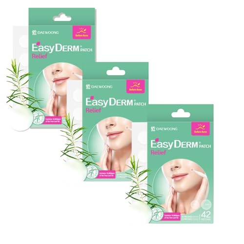 DWEasyDerm Invisible Pimple Patch 42 Count Relief Pack with Tea Tree Oil, Waterproof & Slim