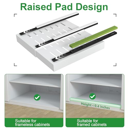 21-Inch Deep Expandable Pull Out Cabinet Organizer Set - White (2 Pack, 21"D x 12-20"W)