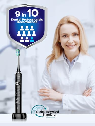 COSLUS C40 Sonic Electric Toothbrush for Adults & Family, Black - 1 Pack