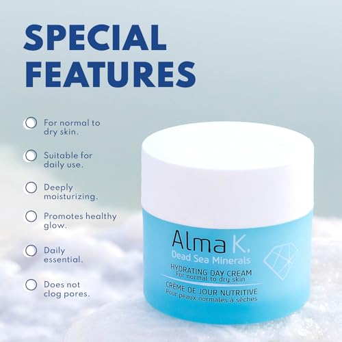 ALMA K Hydrating Day Cream - Day Face Cream for Normal to Dry Skin - Daily Face Moisturizer - Facial Moisturizer with Olive and Avocado Oils - 1.7 oz (Pack of 2)