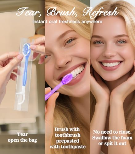 72 Pack 5-in-1 Disposable Travel Toothbrush Set - Mixed Flavors