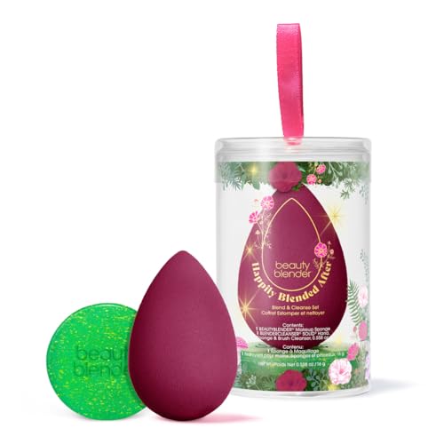 Beautyblender¢ç | Happily Blended After 2-Piece Blend & Cleanse Set, Beauty Blender Makeup Sponge, Blend Liquid Foundation, Powders and Creams, Streak Free Application, Vegan, Cruelty Free, Made in USA