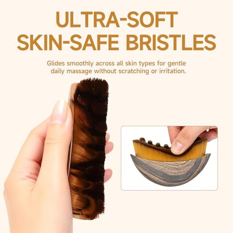 Lymphatic Contour Face Brush 2 Pack, for Lymphatic Drainage & Face Sculpting ? Dry Brush for Facial Massage, Anti-Puffiness, Detox & Glow, Ergonomic Design with Soft Bristles