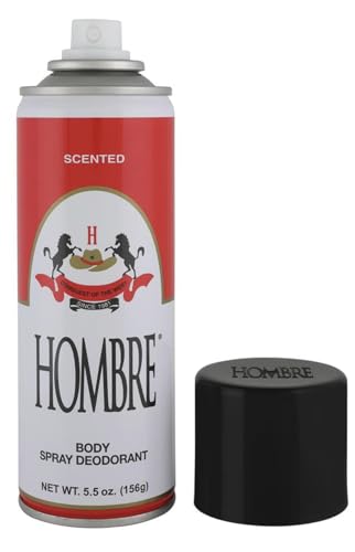 HOMBRE 5.5oz Deodorant Body Spray for Men - Pack of 3, Long-Lasting Freshness