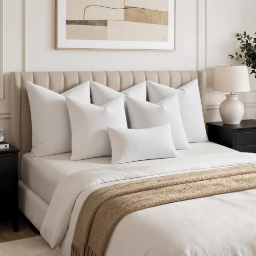 MIULEE 30x30 Inch Feather Down Pillow Inserts Set of 2 - Soft & Fluffy Support