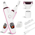 2025 Rechargeable Nose and Ear Hair Trimmer with LED Dispaly for Women Men,4 in 1 Painless Eyebrow & Facial Hair Trimmer with Powerful Motor,Ladies Wet & Dry Electric Razor (White)