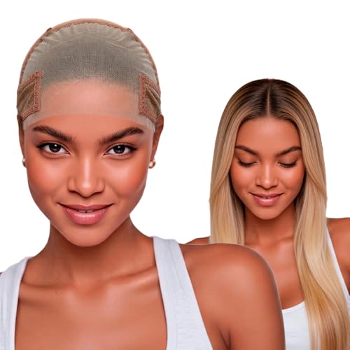 Adjustable HD Lace Wig Cap with Secure Headband - D-Caramel / Type C