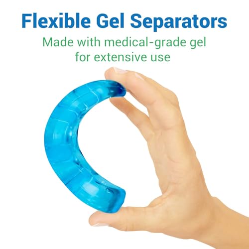 VIVEsole Toe Separators for Men & Women Medium (2 Pairs) - Silicone Gel Spreaders - Therapeutic Spa Stretchers for Plantar Fasciitis, Bunions, Overlapping Hammer Toe Spacers - Metatarsal Yoga Cushion