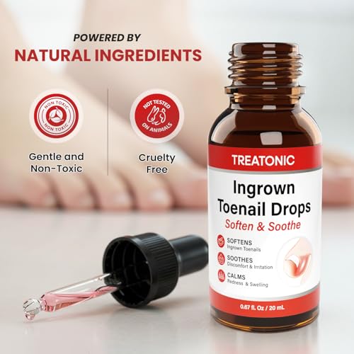 Treatonic Toenail Care Drops - Thick/Curved Nails Repair Drops with Silicone Toe Protectors