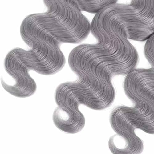 Sliver Grey 16 Inch Body Wave Human Hair Bundle 100g Brazilian Virgin Hair for Sew-In