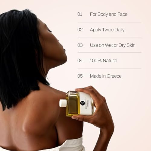 Hydrating Body Oil with Greek Sage & Olive Oil - Moisturizer for Smooth Skin, 3.38 Fl Oz