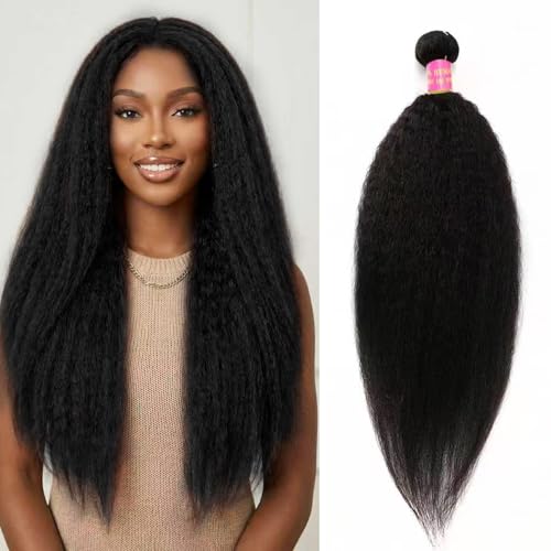 18 Inch Kinky Straight Human Hair Bundles - Unprocessed Brazilian Virgin Hair