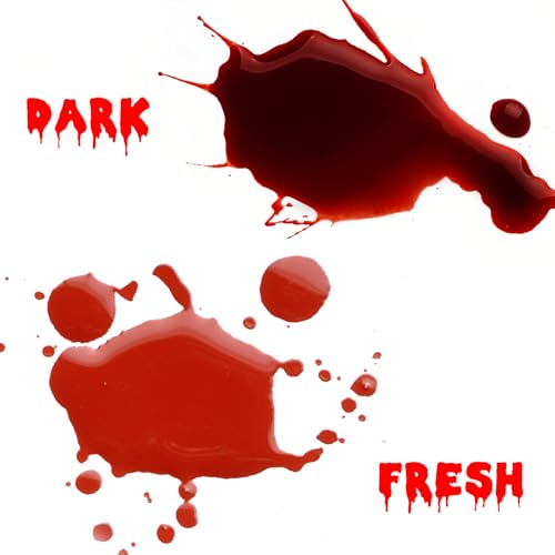 7 PCS Halloween Fake Blood Spray Makeup Kit - Fake Blood 2.1oz X4 + Coagulated Blood Gel 1.41oz + Soap + Sponge, Washable Blood Paint for Clothes SFX Makeup Vampire Accessories, Dark & Fresh