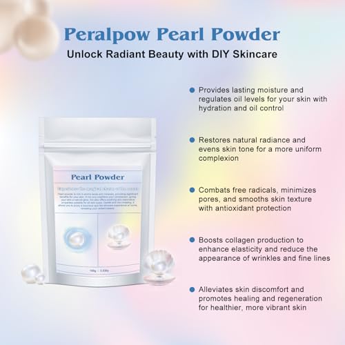 Organic Pearl Powder for DIY Skincare White 100g - Brightening & Anti-Aging