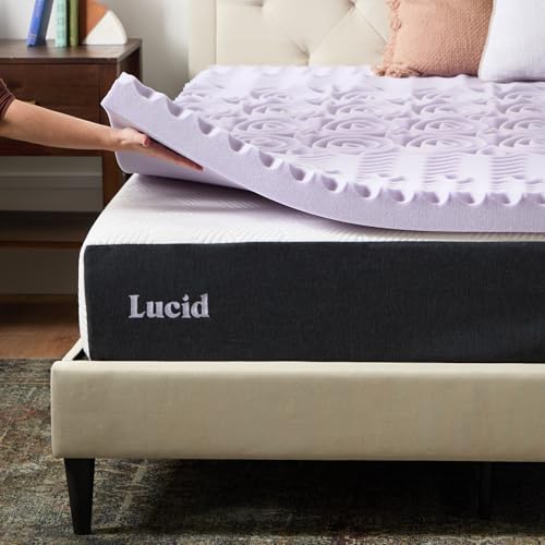Lavender Infused 3 Inch Memory Foam Mattress Topper Queen Size Plush Feel – 5 Zones