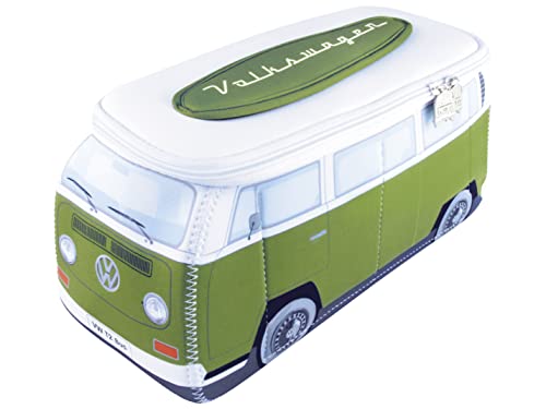 Large Green VW T2 Bus Camper Toiletry Bag - Waterproof Neoprene Cosmetic Case