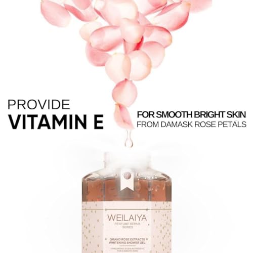 Weilaiya Damask Grand Rose Extract Shower Gel ? 450mL / 15.2 fl oz ? Moisturizing Body Wash with Natural Rose Essence ? Gentle, Hydrating, Aromatherapy Cleanser for All Skin Types