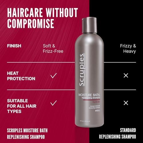 Scruples Moisture Bath Hair Shampoo for Men & Women - Moisturizing Shampoo for Dry, Brittle & Coarse Hair - Helps Restore Shine & Elasticity (12 Fl oz)