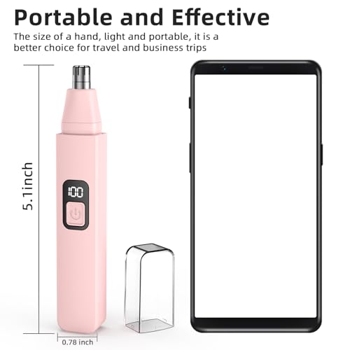Nose Hair Trimmer Rechargeable Cordless Painless Ear Eyebrow Trimming Tool Dual Edge Blades Razor