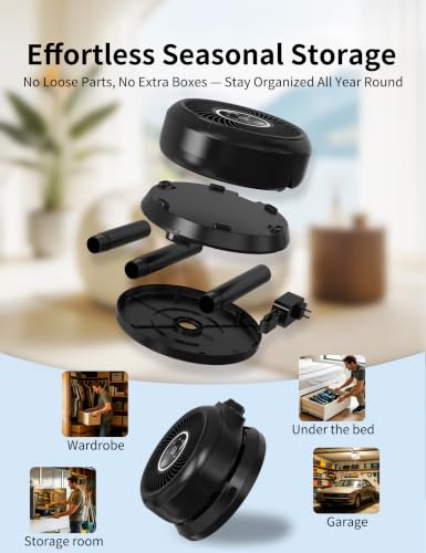Quiet Standing Fan for Bedroom 180° Oscillation, 15 Speeds, Sleep Mode