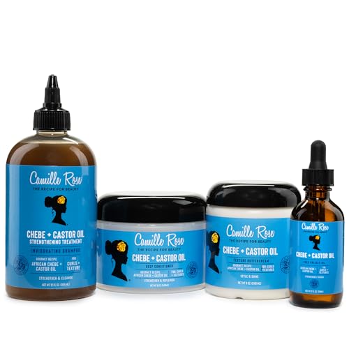 Camille Rose Deep Conditioner Set - Black Castor Oil & Chebe for Curly Hair 8 Oz x 2