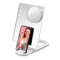 White Lighted Makeup Mirror with 10X Magnification & Phone Holder - 14.3" x 9"