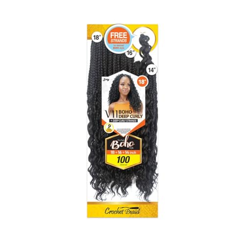 Zury Sis Synthetic Crochet Braid V11 Boho Deep Curly 14-18 Inch Variation FS1B/30