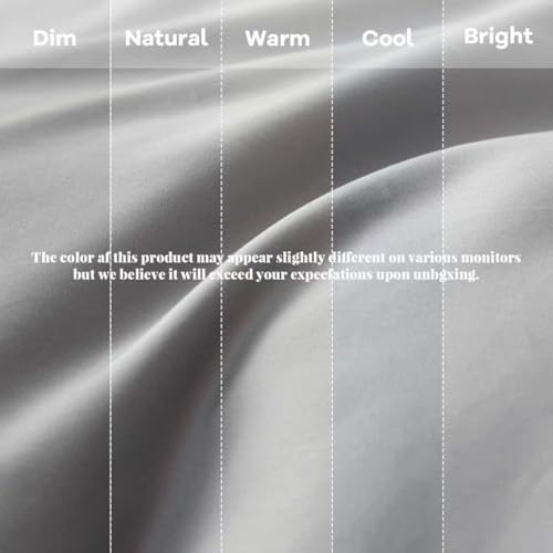 Queen Size Egyptian Cotton Duvet Cover Set - Grey, 90x90 Inches, Breathable & Durable