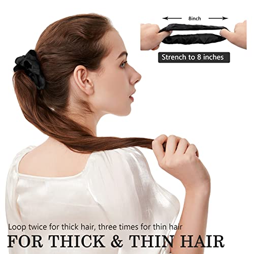 ADRIONE Satin Scrunchies Pack of 60 - 180 Count Silk Hair Ties for Women & Girls, No Slip, Curly & Thick Hair Friendly