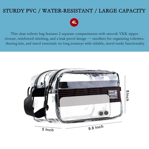 Rough Enough Clear Travel Toiletry Bag for Men Women Traveling Toiletries Essentials Shaving Hygiene Dopp Kit