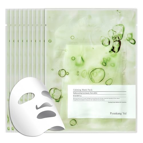 Pyunkang Yul PKY Ceramide Calming Mask Pack 10 PCS - Korean Face Mask Skin Care Products, Beauty Face Mask Containing Panthenol, Hyaluronic Acid, Tea Tree, Shea Butter, Squalene and Cica