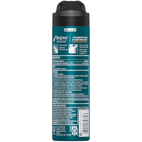 Degree Men Advanced Dry Spray Antiperspirant - Cool Rush, 4-Pack, 3.8 Oz Each - Variation of Cool Rush / 3.8 Ounce (Pack of 4)