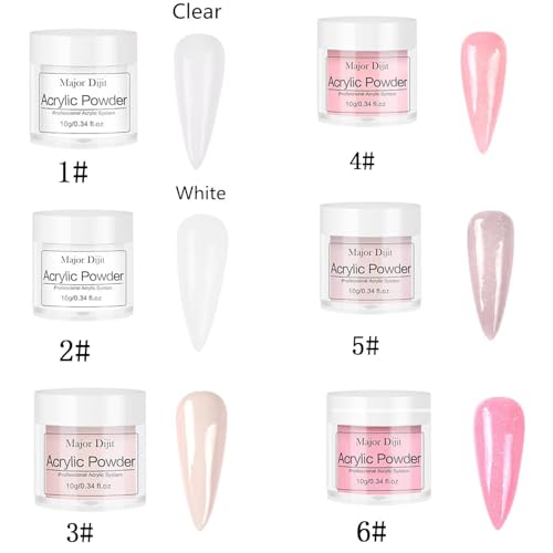 Acrylic Nail Kit with UV Lamp - White, Beginner Set with Polishes & Tools