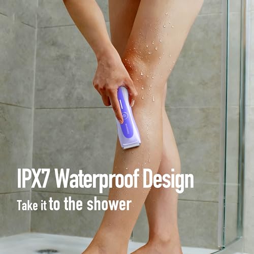 Bikini Trimmer for Women, Electric Shaver for Women | LED Light, IPX7 Waterproof, USB-C Rechargeable, Ceramic Blade | Electric Razors for Women, Pubic Hair Trimmer Women (Violet Haze)