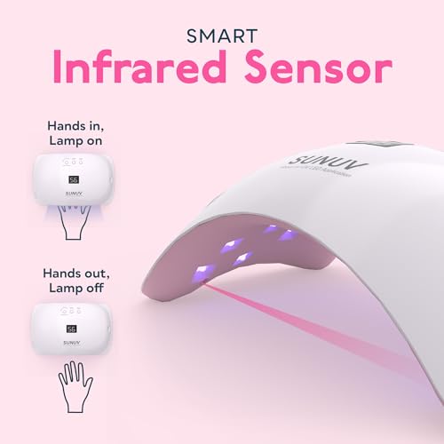 UV LED Nail Lamp for Gel Polish - Auto Sensor, Pink SUNUV SUN8
