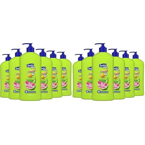 Suave Kids 3-in-1 Tear Free, Body Wash, Shampoo and Conditioners, Dermartologist Tested, Watermelon Wonder, 3 Oz (Pack of 12)