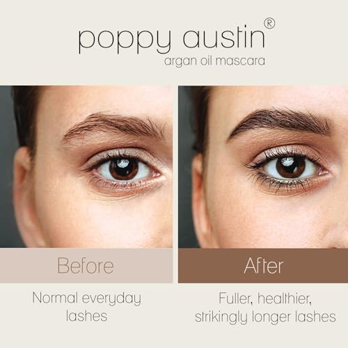Poppy Austin Mascara 9g - Lash Mascara - Organic, Paraben-Free, Vegan, Cruelty-Free, Hypoallergenic - Lengthening & Volumizing with Argan Oil, Natural - Blue