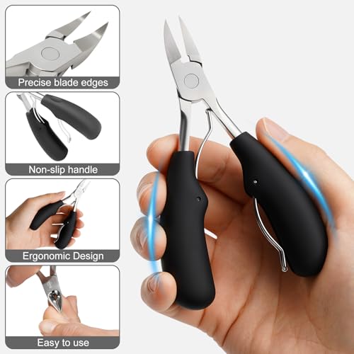Heavy Duty Toenail Clipper Set for Seniors with Storage Case