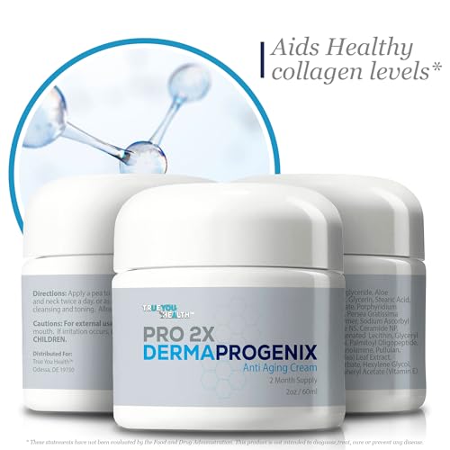 True You Health Derma Progenix Anti-Aging Face Moisturizer with Collagen & Vitamin C - 2 Month Supply