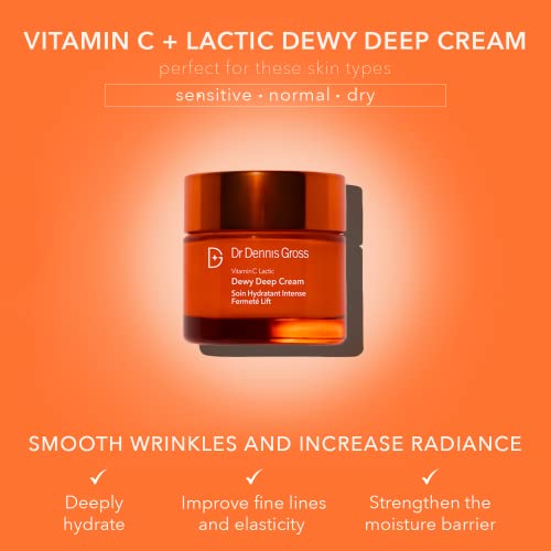 Vitamin C Lactic Deep Cream - Hydrating & Firming Moisturizer for All Skin Types - 2 oz