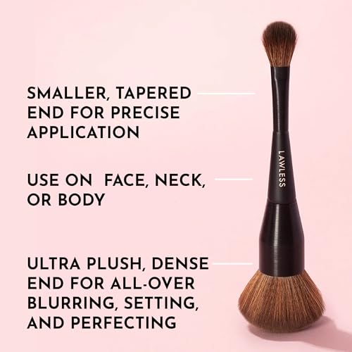 LAWLESS Women's Dual Ended Powder Brush - Precise & Blending Makeup Tool