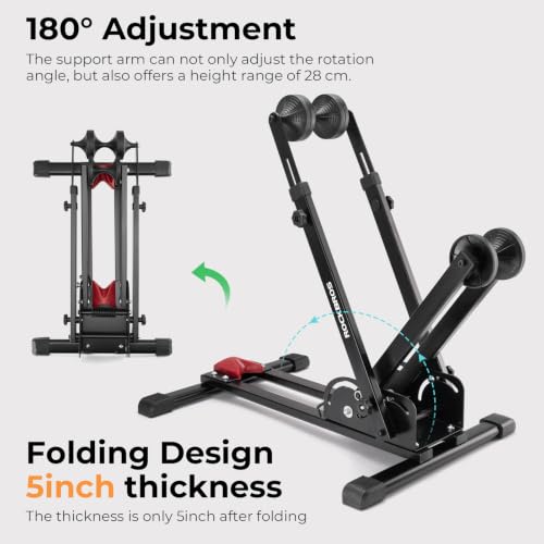 2-in-1 Foldable Bike Stand for 20-29 Inch Bikes - Vertical & Horizontal Storage