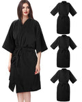 Salon Client Gown Robes Cape with Adjustable Tie - Black, Medium, 4 Pack