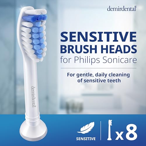 Sensitive Replacement Toothbrush Heads for Sonicare White - 8 Pack