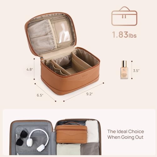 Telena Large Makeup Bag, Travel Toiletry Bag for Women, Vegan Leather Makeup Organizer Case Cosmetic Bag for Travel Essentials