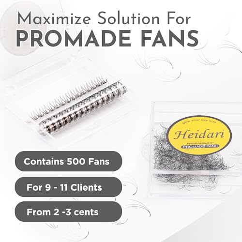 Heidari Handcraft Promade Eyelashes Extension Ideal for Professional Lash Salon, Collection 3D-20D, C CC D DD Curl, Thickness 0.03~0.1mm, Length 8-20mm, Long Lasting,Easy Application 10D-0.03 D 10 mm
