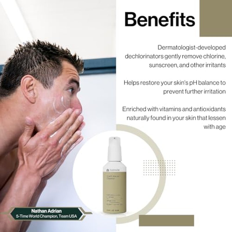 Dermasport Skin Care Set for Men and Women Athletes, SPF 50 Face Sunscreen + Gentle Cleanser, Daily Routine for Pre/Post Workout, Travel Kit, Sensitive Skin