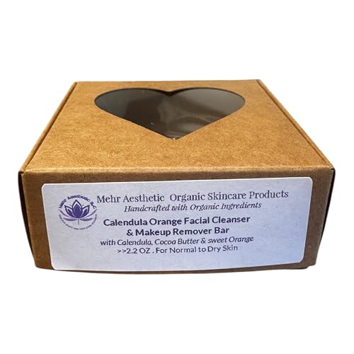 Mehr Aesthetic Organic Skincare Calendula Orange Facial Cleanser and Makeup Remover Bar